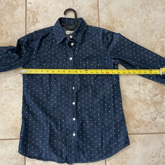Softened navy chambray in heart dot print - XS - Picture 5 of 6